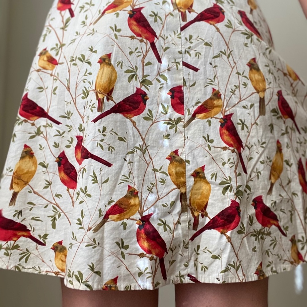 Red and yellow cardinal Skirt